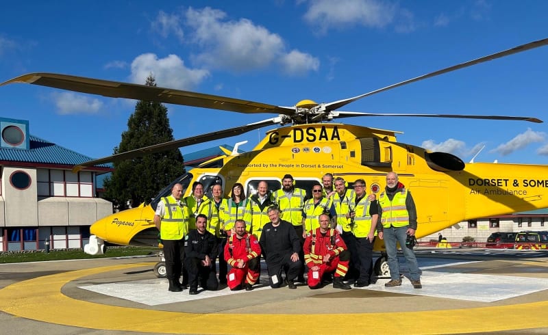 dorset and somerset air ambulance landed at bournemouth hospital