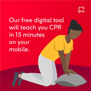 Our free digital tool will teach you CPR in 15 minutes on your mobile