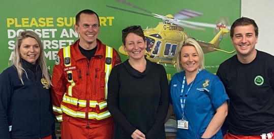 tamsym past patient with dorset and somerset air ambulance crew