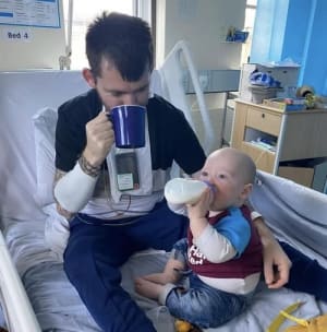 Mike Revell-Quayle and son in hospital