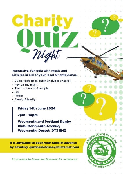 Charity Quiz Night Poster June 2024