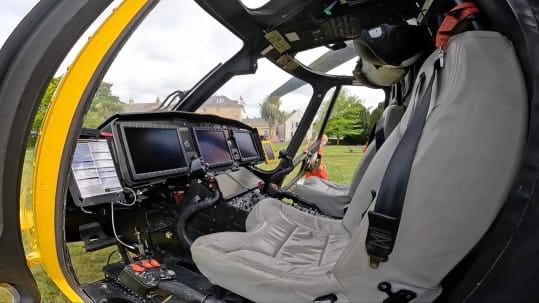 An image of the Dorset and Somerset Air Ambulance helicopter cockpit