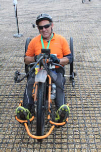 Stuart Willmore cycled 55 miles on his hand bike