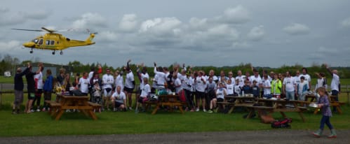 Dave Parker Henstridge Airfield Cycle Group and Dorset and Somerset Air Ambulance Helicopter