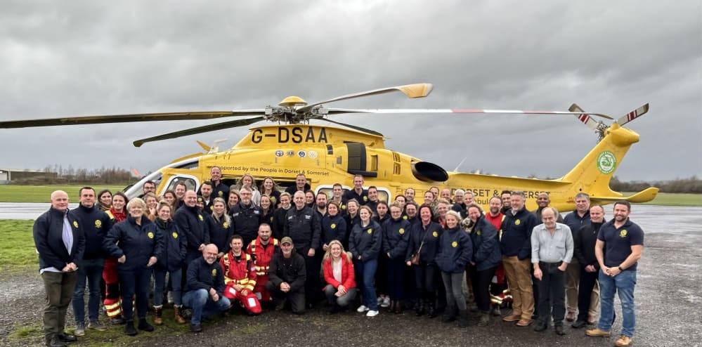 Dorset and Somerset Air Ambulance whole team day picture